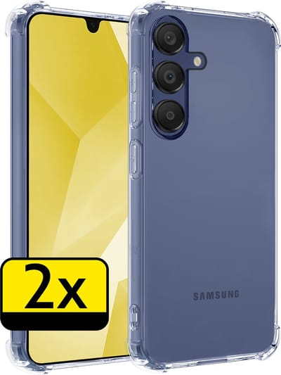 Hoesje - 2 Stuks - Geschikt voor Samsung Galaxy A16 - Sterk & Shockproof - Siliconen Case - Back Cover - Telefoon Hoes Shock Proof - Telefoonhoesjes - Transparant