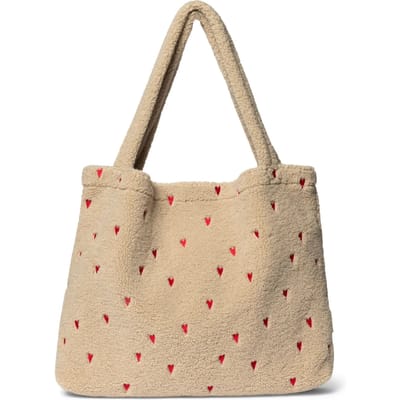 Studio Noos mom bag teddy ecru hearts