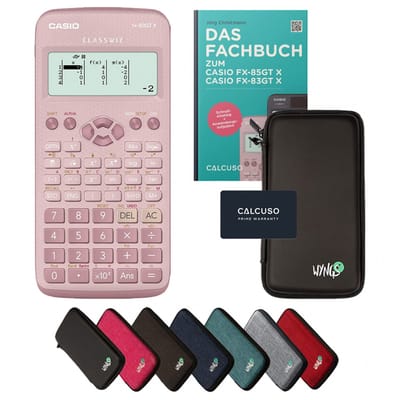Casio fx-83GT X incl. beschermhoes Zwart & vakboek (64 pagina's, DIN A5) – Wetenschappelijke rekenmachine – Smart Set