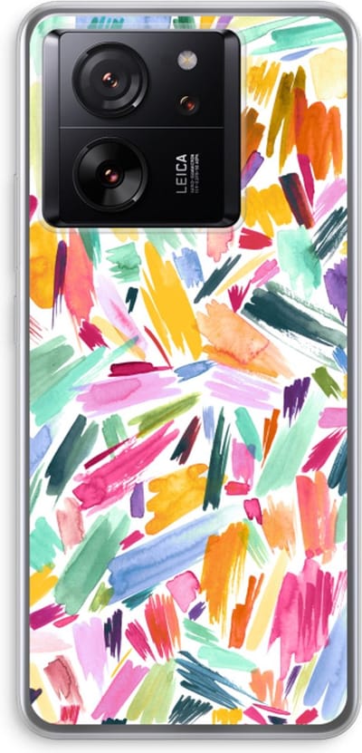 Case Company® - Hoesje geschikt voor Xiaomi 13T Pro hoesje - Watercolor Brushstrokes - Soft Cover Telefoonhoesje - Bescherming aan alle Kanten en Schermrand