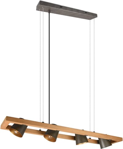 TRIO BELL - Hanglamp - Nikkel antiek - excl. 4x E14 4 W - Plafondbevestiging - In hoogte verstelbaar