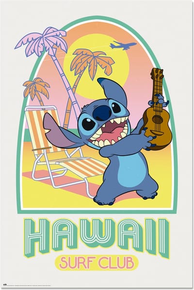 Stitch poster - Lilo - Disney - Hawaii - Surfen - 61 x 91.5 cm