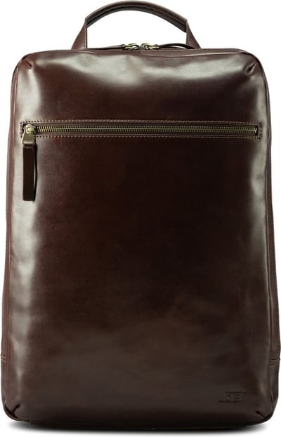 JOST Leren Laptop rugzak Rugzak met laptopvak Skagen Daypack Backpack Redbrown Donkerbruin