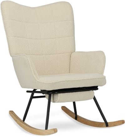 Mooiys Schommelstoel - Relaxstoel babykamer - Voedingsstoel - Cremé