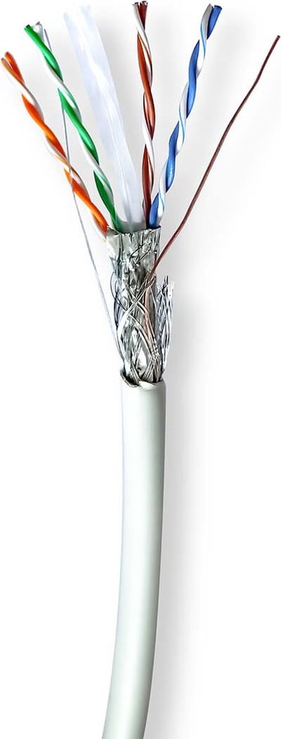 Nedis Netwerk Kabel Rol - CAT6 - Solid - S/FTP - Koper - 100.0 m - Binnenshuis - Rond - LSZH - Grijs - Trekdoos