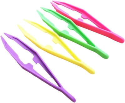 Plastic Pincet - Handmatig Hulpmiddel - Knutselen en EHBO - Antislip en Nauwkeurig - 4 Stuks - Kleurrijk