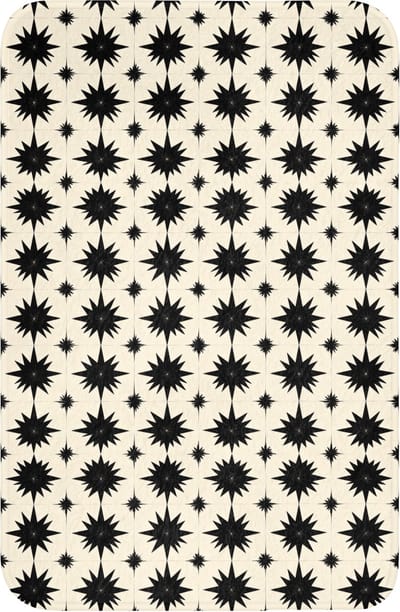 WC mat 40x60 cm - Antislip - Stervormen - Geometrisch - Zwart - Toiletmat - Vloermat - Douchemat - Toilet tapijt - Toiletmatten