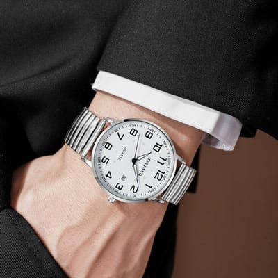 Montre pour personnes âgées Hommes et Femmes Grands Chiffres Étanche Montre Électronique Pour les Personnes Âgées Hommes et Femmes Parents Spécial Montre à Quartz white