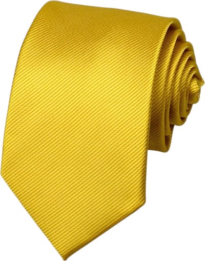 Fako Fashion - Brede Stropdas - Gestreept - Ribstructuur - 100% Zijde - Effen - 8cm - 145cm - Goud