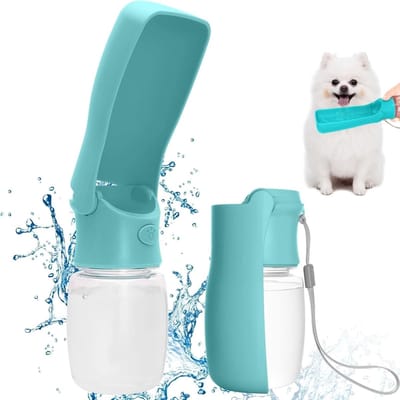 Draagbare Honden Waterfles - Reisfles Huisdier - Buiten Activiteiten - Opvouwbaar Lekvrij - 350ml - Blauw
