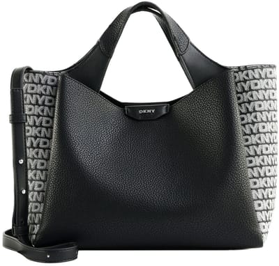 DKNY handtas schoudertas Willa Satchel Black / Silver zwart