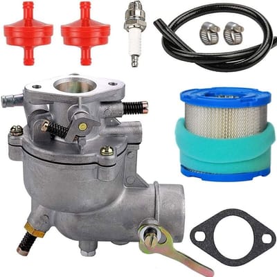 Geschikt voor 390323 Carburateurvervanging voor Briggs & Stratton 398170 398170 7HP 8HP 9HP horizontale motoren 194412 190432 190402 170401 motor, met pakkingen, luchtfilter en brandstoffilter