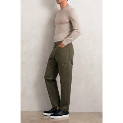 Reiss Cotton Cargo Trouser Olive Green Size: W32 | Cargo Pants Outlet | Heren | Bruin