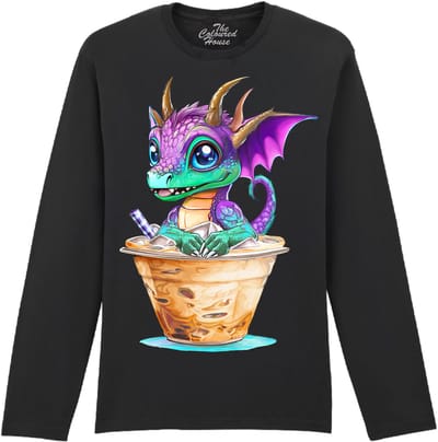 Draak Iced Coffee Dragon The Coloured House Longsleeve T-shirt XXL