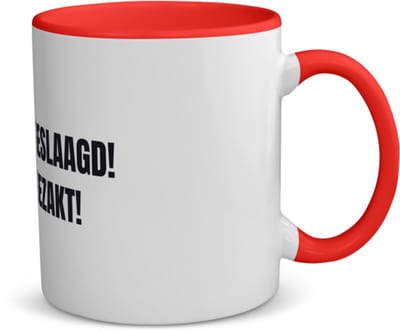 Akyol - geslaagd gezakt koffiemok - theemok - rood - Geslaagd - cadeau geslaagd - cadeau - cadeau voor eindexamen - 350 ML inhoud
