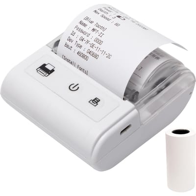 Draagbare mini thermische bonprinter USB- en BT-verbinding 2 inch 57 mm draadloze printer hoge snelheid wit