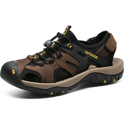 Echt Lederen Teenslipper Strandsandalen 38-48 Heren Dames Zomer Ademend Antislip Lichtgewicht Outdoor Romeinse Schoenen Vakantie Mode 39 black