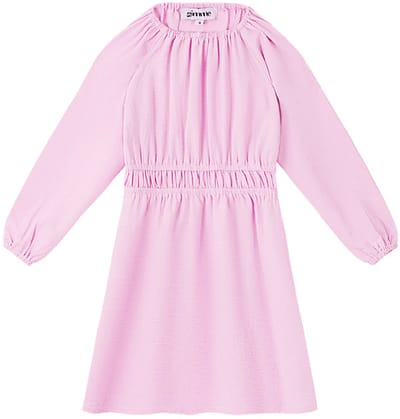 Minimalistische Polyester Kinderjurk met Plooien - 2 Jaar