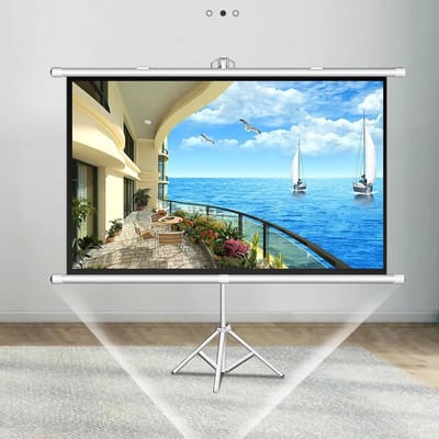 HJXGQJM Projectiescherm op voet, 60/72 inch, draagbaar, opvouwbaar, projectiescherm met statief, voor binnen of buiten, HD-filmprojectiescherm, 4:3, 16:9 (4:3,60 inch)
