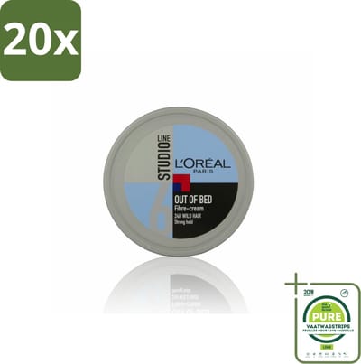20 x L'Oréal Studio Line Special FX Out of Bed Fibre Cream 150 ml - Grootverpakking - Warrig Haar - Out Of Bed Look - Haar Styling - Haar Crème - Warrig Effect