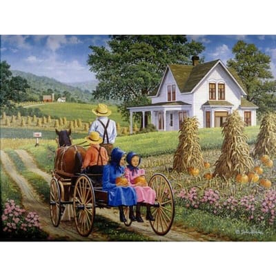 Peinture diamant DIY « Paysage de campagne » : broderie diamant, point de croix, strass, mosaïque 20X30CM black
