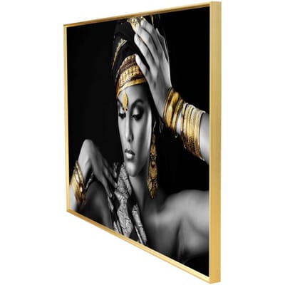 PTMD Wandpaneel Woman Pose - 120x3x80 cm - Glas - Zwart
