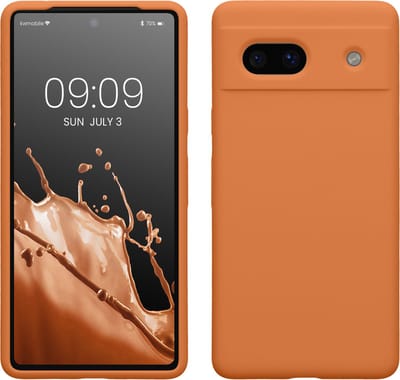 kwmobile telefoonhoesje geschikt voor Google Pixel 7a - Hoesje met siliconen coating - Smartphone case in warme abrikoos