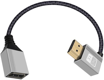 HDMI Verlengkabel 0.2m, 4K@60Hz, Nylon Gevlochten, 24K Vergulde Aansluitingen, Ideaal voor Computer en TV