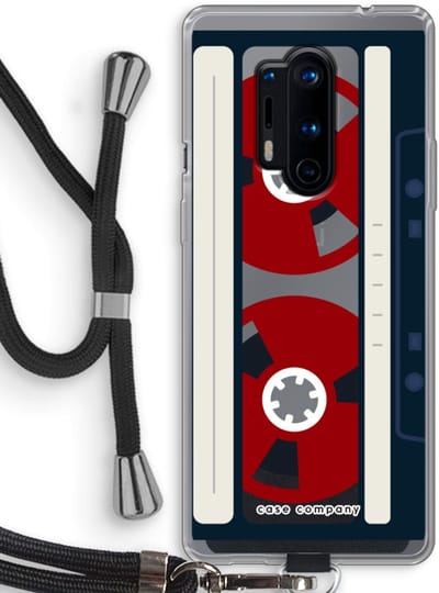 Case Company® - Hoesje met koord geschikt voor OnePlus 8 Pro hoesje met Koord - Here's your tape - Telefoonhoesje met Zwart Koord - Bescherming aan alle Kanten en Over de Schermrand