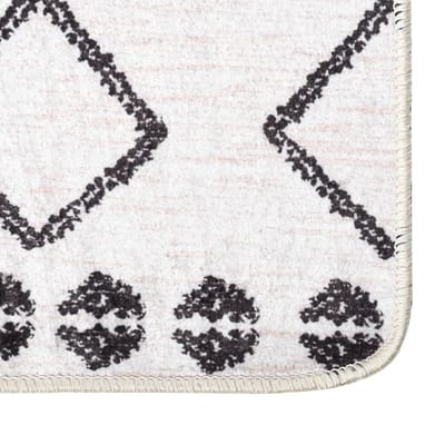 vidaXL - Vloerkleed - wasbaar - 160x230 - cm - zwart - en - wit