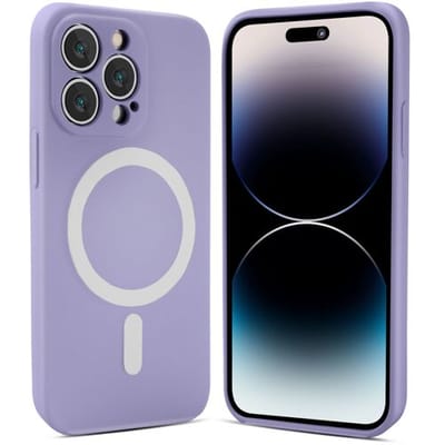 ShieldCase Hoesje geschikt voor Apple iPhone 12 / 12 Pro MagSafe - Magneet hoesje siliconen zijde - lila - Zijdezachte Beschermhoes - Magnetische Beschermhoes - Stijlvolle Magnetische Case - Zijdezachte Siliconen Cover