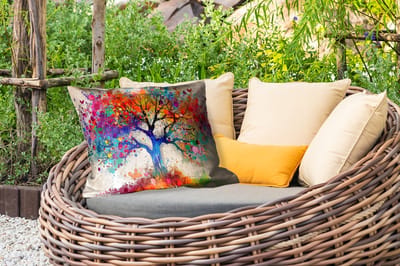 Buitenkussens - Tuin - Levensboom - Natuur - Kleurrijk - Boom - 50x30 cm