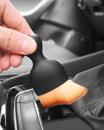3-Stuks Auto Interieur Reinigingsborstels - Multifunctionele Stofborstels met Beschermhoezen, zachte Vezelborstels voor Dashboard, Luchtventilatie & Stoelen