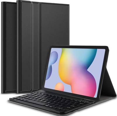 Hoes met toetsenbord geschikt voor Samsung Galaxy Tab S6 Lite 2024 / 2022 / 2020 - Keyboard Book Case Cover Hoesje Zwart