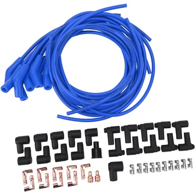 45 degrés  135 degrés  Jeu de Fils d'Allumage pour Bougies d'Allumage avec Cache Anti-poussière Haute Performance Diamètre 8,5 mm bleu