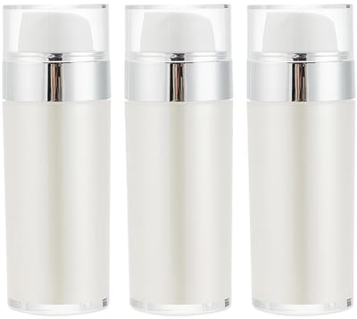 Dailygoods- Pompfles 3 stuks 50 ml - Airless-pompflessen - Draagbare cosmeticacontainer - Acryl fles - Vacuümpomp met drukpomp - Kristalhelder materiaal - Cosmeticafles
