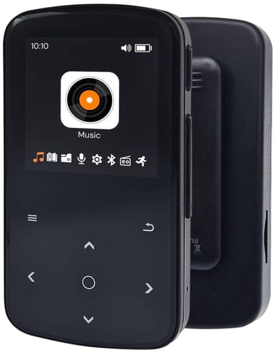 MP3 Speler Bluetooth 64GB - Sport Mp3 met Stappenteller en Clip - Dictafoon - BT 5.2 - 1.5 TFT Screen - BJ-M9 - Zwart
