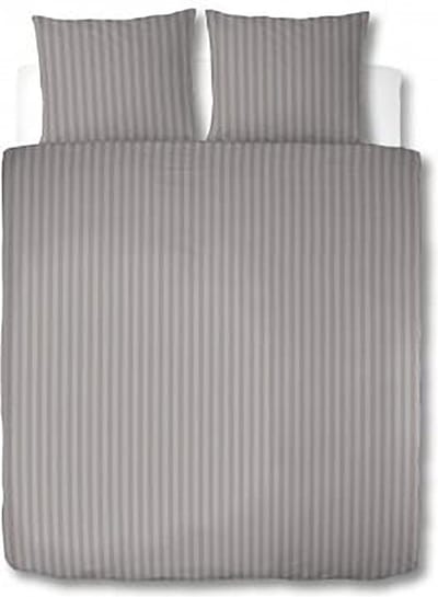 Dekbedovertrek Satijn Gestreept - Hotel Kwaliteit 230 TC - lits jumeaux - 240 x 200/220 cm - Taupe