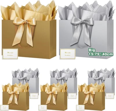 Extra Grote Geschenktas Luxe met Tissuepapier en Kaart - Verticale Cadeauzak