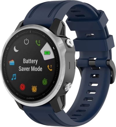Siliconen sport bandje geschikt voor Garmin Fenix 9 (43mm) / 9 Pro (43mm) 8 - 43mm / Fenix 7s (Pro - Solar - Sapphire Solar) / Fenix 6s (Pro - Sapphire) / Fenix 5s (Plus - Sapphire) / Epix Pro (Gen 2) 42mm / Instinct 2s - E - Donker blauw