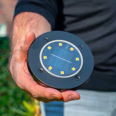 HOFTRONIC - 4x Solar Grondspot Ellis - 3000K Warmwit licht - IP65 waterdicht - Zwart - Incl. Schemerschakelaar - Zwart - Solar tuinverlichting - Solar tuinspots