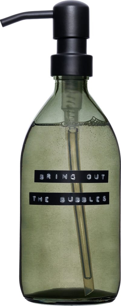 Wellmark handzeep 500ml zwart glas / zwart - 'bring out'