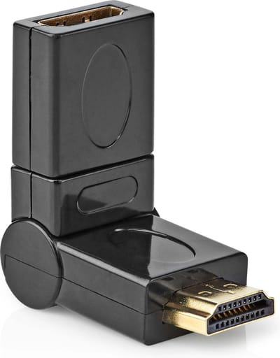 HDMI adapter - 4K@30Hz - Verguld - 360° Draaibaar - Male naar female - Zwart - Allteq