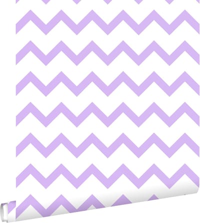 ESTAhome behang zigzag motief paars en wit - 50 x 900 cm - 131484