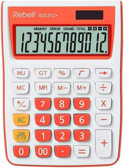 Bureaurekenmachine 12-cijferig met dual-werking - Perfect voor kantoor en thuis