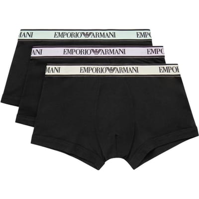 Emporio Armani Print Lettres Logo SS24 Boxer Casual Lot de 3 Sous-vêtements Homme Noir 111357-4R717-50620 L white
