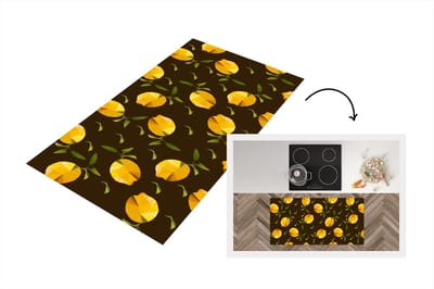 Keukenloper - Loper keuken - Citroen - Fruit - Patronen - Origami - 120x60 cm - Keukenloper vinyl