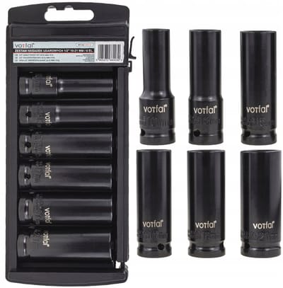 Slagdoppen Set 1/2" 10-21 mm, Lange Doppen voor Gereedschap
