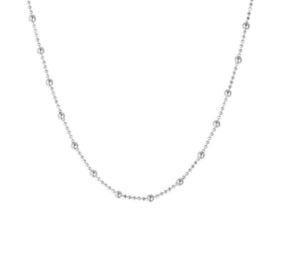 YO&NO - Ketting - Zilver - Ballchain - Bolletjes -  2,0 mm - 40 + 4 cm - Sieraden vrouw -  Gerhodineerd - Zilver 925