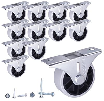 Rubberen Meubelwielen 40 mm - Vaste Wielen voor Meubels en Apparatuur (12 stuks)